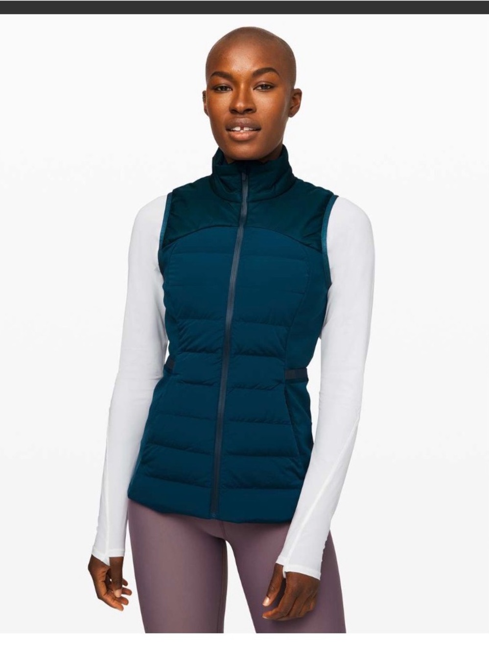 Lululemon Down For It All Vest in Night Diver / Teal Blue
